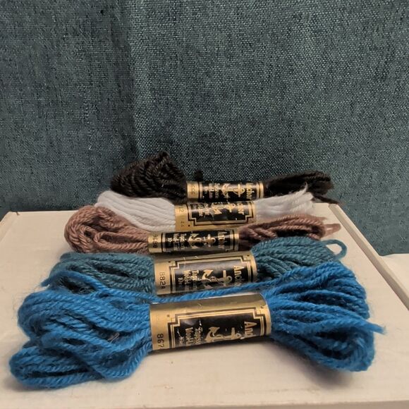 Anchor Other - Anchor Tapisserie 100% Pure Wool Yarn 5 Skeins 10M Vintage Destash Misc Colors